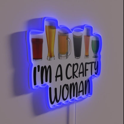 Beer I M A Crafty Woman Funny Beer Drinking Rgb Led Neon Sign - LED neon sign close-up detail