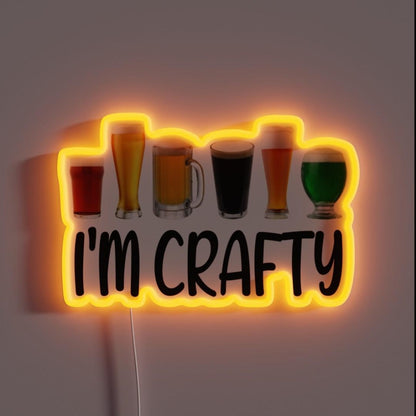 Beer I M Crafty Home Brewing Rgb Led Neon Sign - Custom LED neon sign front view