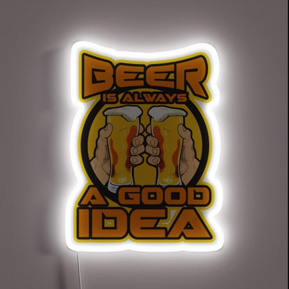 Beer Is A Good Idea Rgb Led Neon Sign - Custom LED neon sign front view