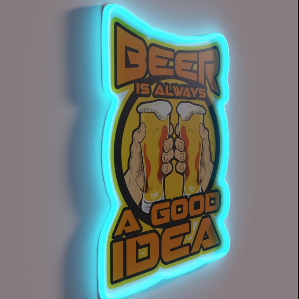 Beer Is A Good Idea Rgb Led Neon Sign - LED neon sign close-up detail