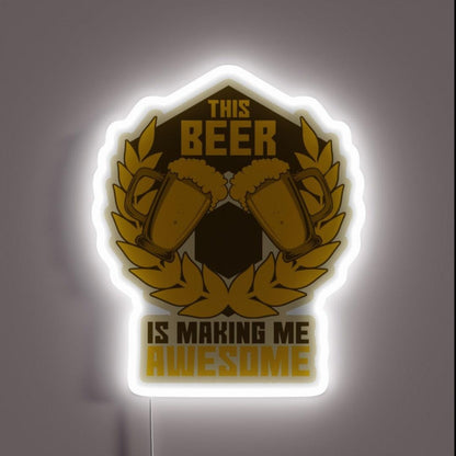 Beer Is Awesome Rgb Led Neon Sign - Custom LED neon sign front view