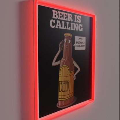 Beer Is Calling Itsbrewski Time Bro Rgb Led Neon Sign - LED neon sign close-up detail