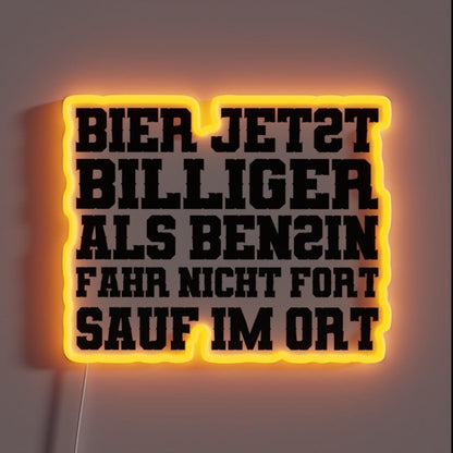 Beer Is Cheaper Than Petrol Rgb Led Neon Sign - Custom LED neon sign front view