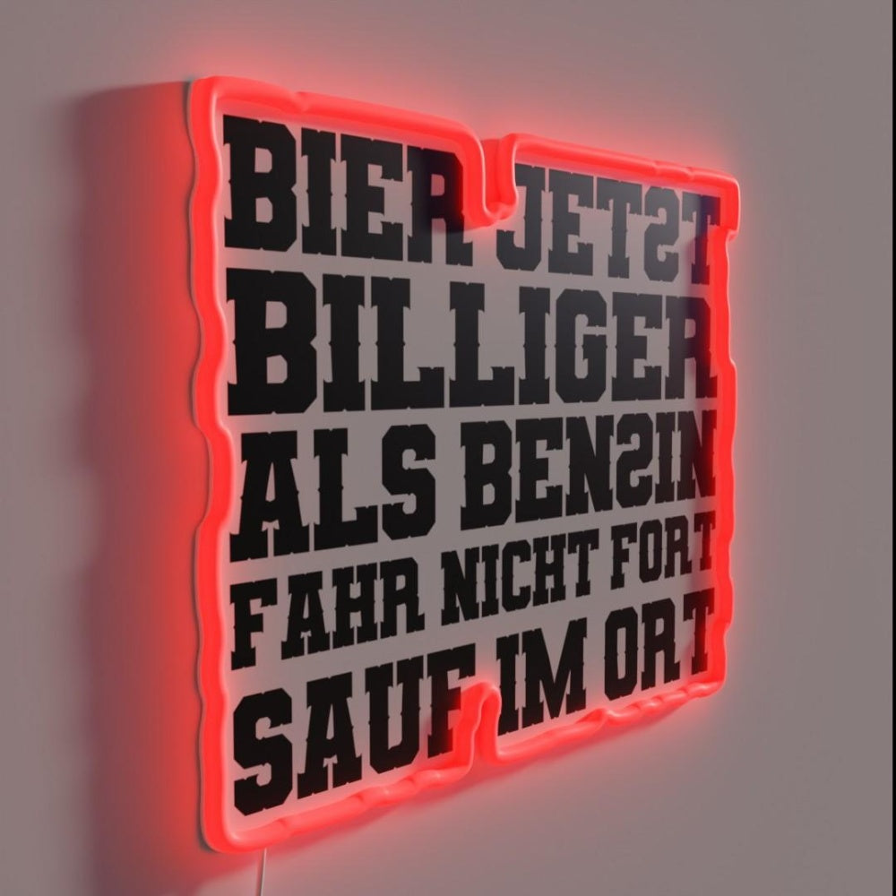 Beer Is Cheaper Than Petrol Rgb Led Neon Sign - LED neon sign close-up detail