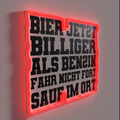 Beer Is Cheaper Than Petrol Rgb Led Neon Sign - LED neon sign close-up detail