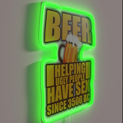 Beer Is Helping Rgb Led Neon Sign - LED neon sign close-up detail