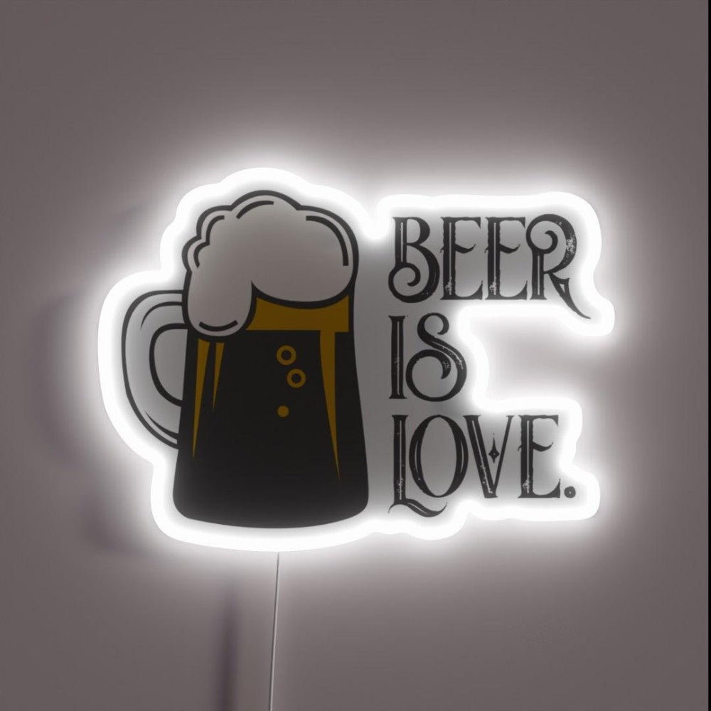 Beer Is Love Rgb Led Neon Sign - Custom LED neon sign front view
