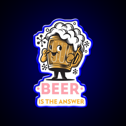 Beer Is The Answer Man Cave Bar Led Neon Sign Rgb Color