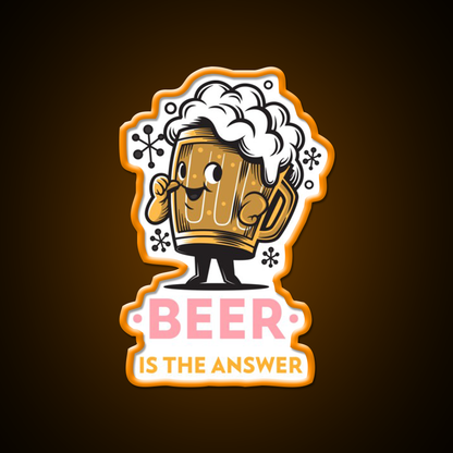 Beer Is The Answer Man Cave Bar Led Neon Sign Rgb Color