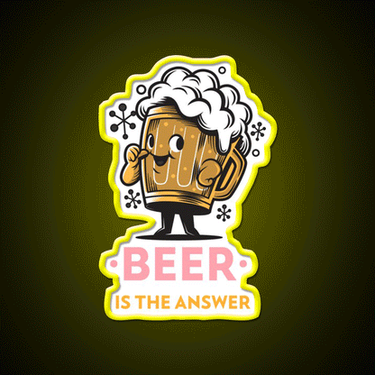 Beer Is The Answer Man Cave Bar Led Neon Sign Rgb Color