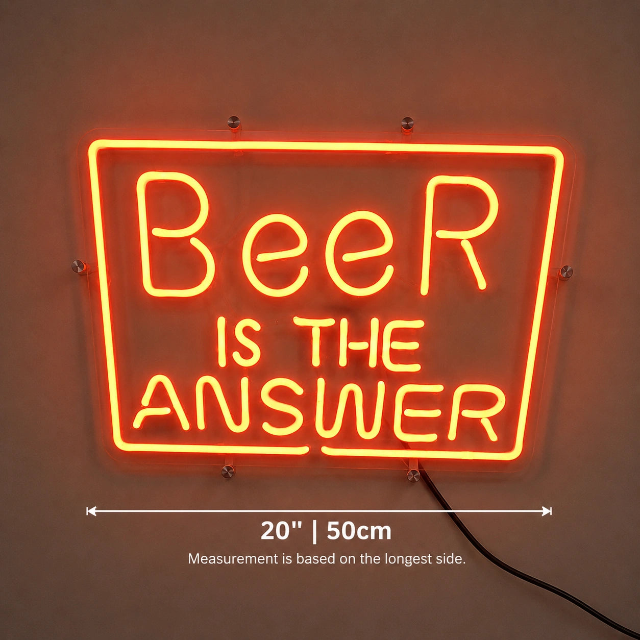 Beer Is The Answer Neon Sign LED Neon Sign size image