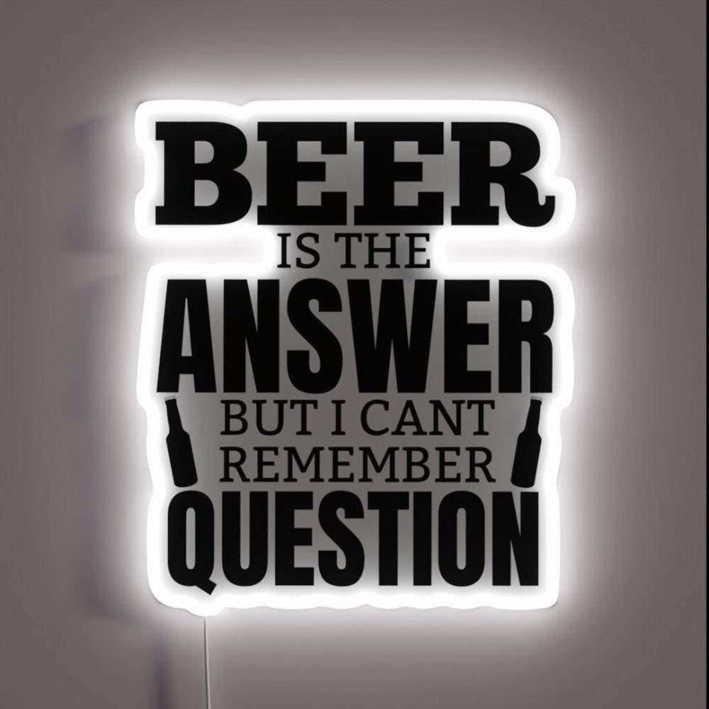 Beer Is The Question Rgb Led Neon Sign - Custom LED neon sign front view