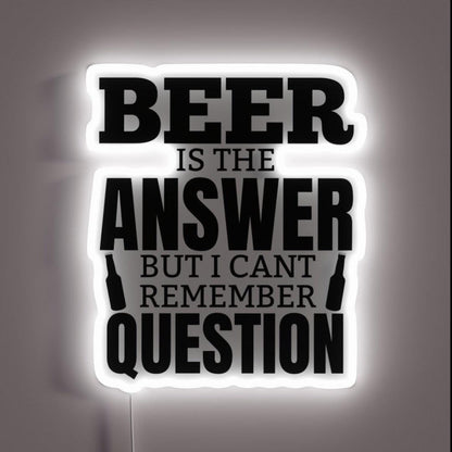 Beer Is The Question Rgb Led Neon Sign - Custom LED neon sign front view