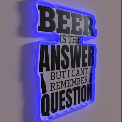 Beer Is The Question Rgb Led Neon Sign - LED neon sign close-up detail