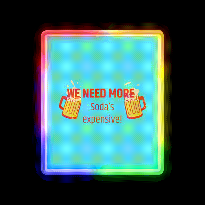 Beer Joke Beer Bar Decor Led Neon Sign Rgb Color - LED neon sign close-up detail