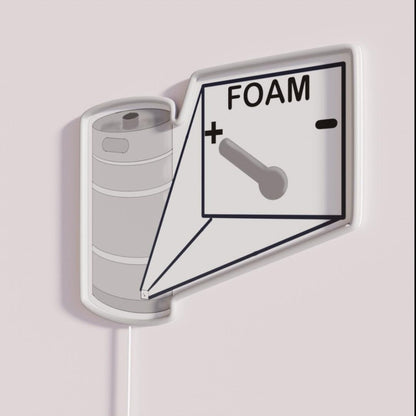 Beer Keg Foam Control Rgb Led Neon Sign - Neon sign mounted on wall in room