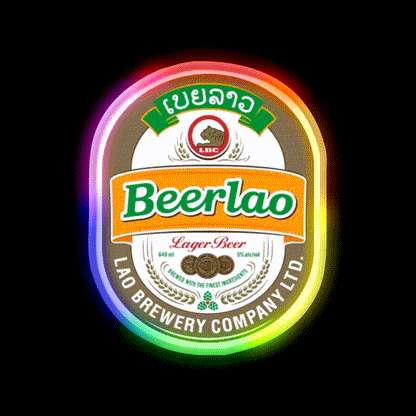 Beer Lao Beer Bar Decor Led Neon Sign Rgb Color - LED neon sign close-up detail