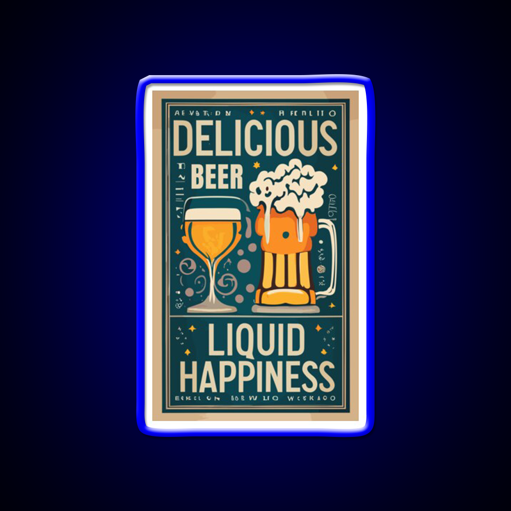 Beer Liquid Happiness Man Cave Bar Led Neon Sign Rgb Color