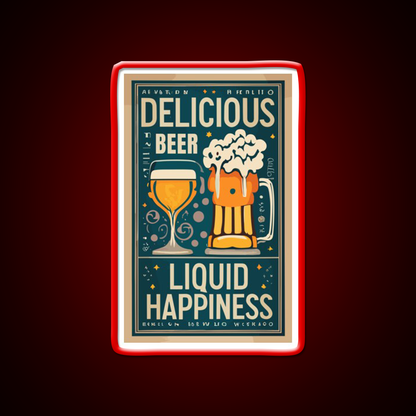 Beer Liquid Happiness Man Cave Bar Led Neon Sign Rgb Color