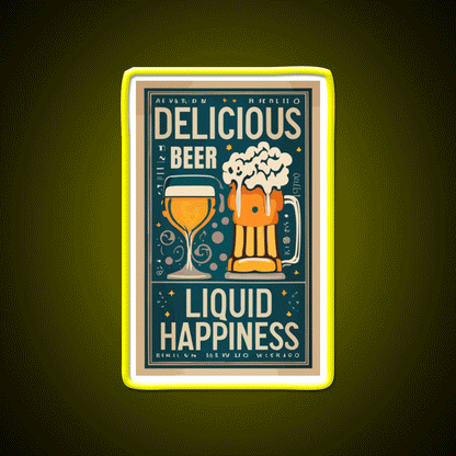 Beer Liquid Happiness Man Cave Bar Led Neon Sign Rgb Color