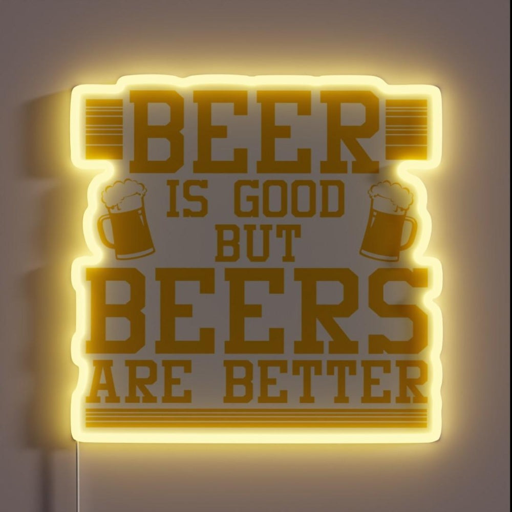 Beer Lover Alcohol Beverage Saying Gift Rgb Led Neon Sign - Custom LED neon sign front view
