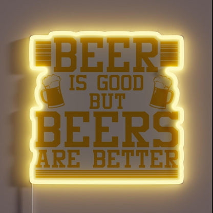 Beer Lover Alcohol Beverage Saying Gift Rgb Led Neon Sign - Custom LED neon sign front view