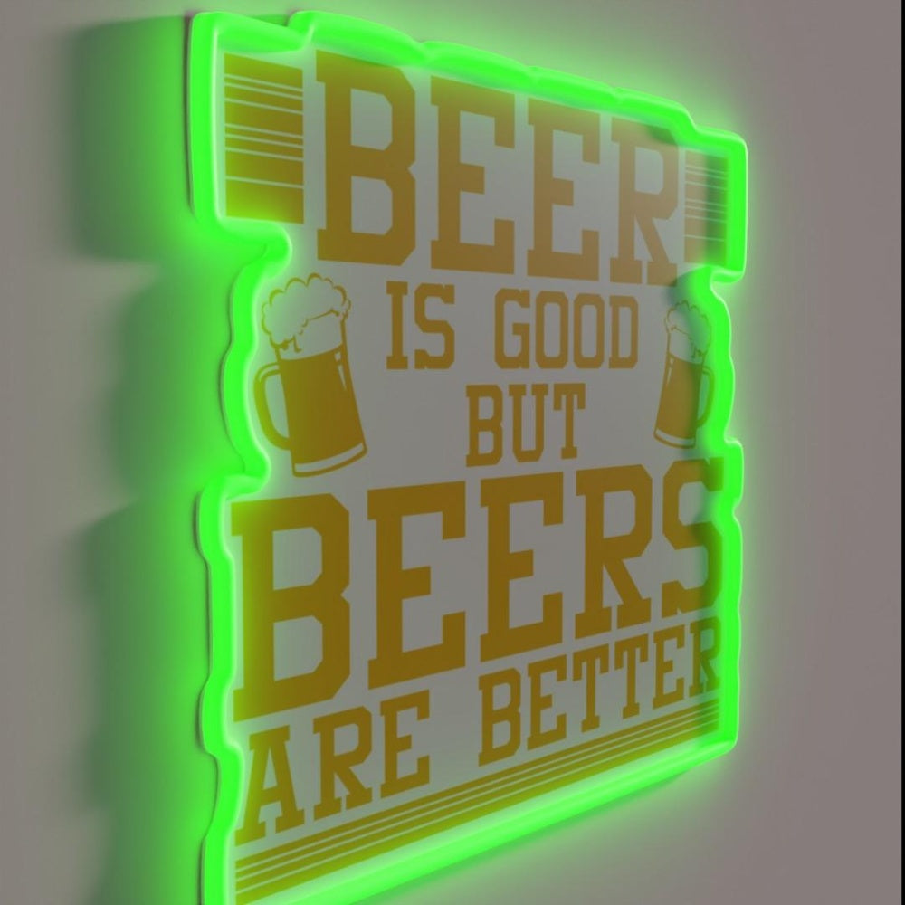 Beer Lover Alcohol Beverage Saying Gift Rgb Led Neon Sign - LED neon sign close-up detail