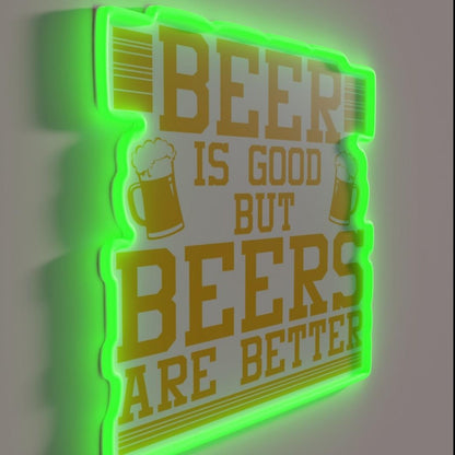Beer Lover Alcohol Beverage Saying Gift Rgb Led Neon Sign - LED neon sign close-up detail