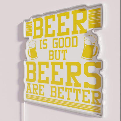 Beer Lover Alcohol Beverage Saying Gift Rgb Led Neon Sign - Neon sign mounted on wall in room