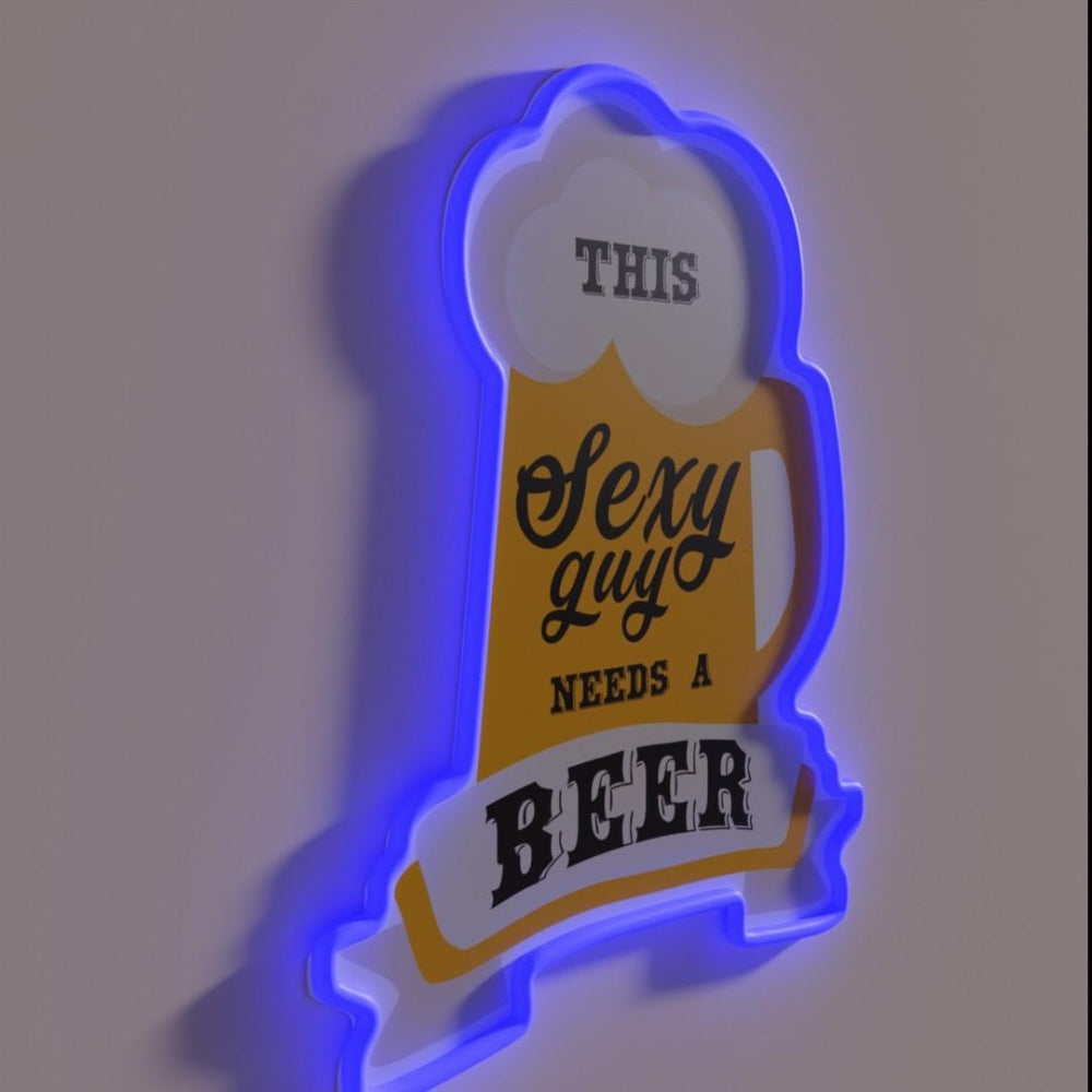 Beer Lover Alcoholic Beverage Rgb Led Neon Sign - LED neon sign close-up detail