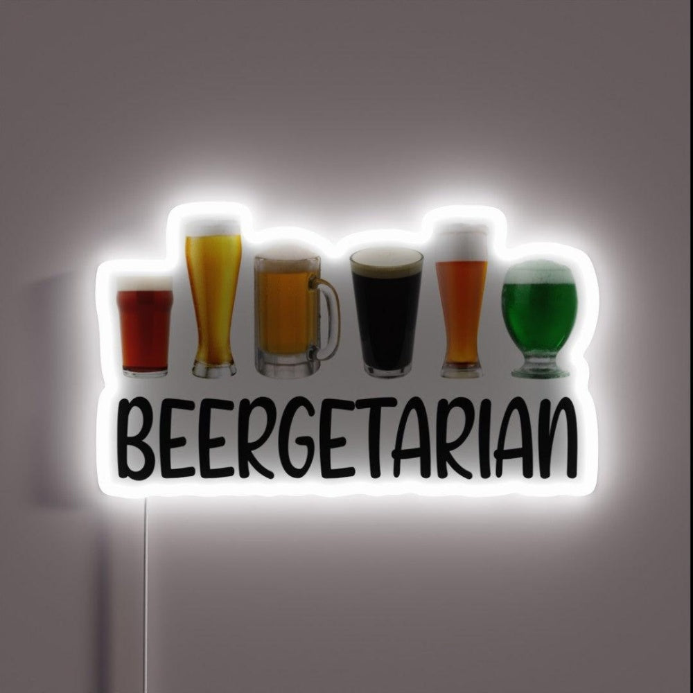 Beer Lover Beergetarian Funny Beer Brewing Rgb Led Neon Sign - Custom LED neon sign front view