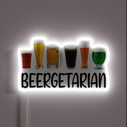 Beer Lover Beergetarian Funny Beer Brewing Rgb Led Neon Sign - Custom LED neon sign front view