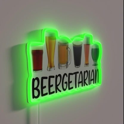 Beer Lover Beergetarian Funny Beer Brewing Rgb Led Neon Sign - LED neon sign close-up detail