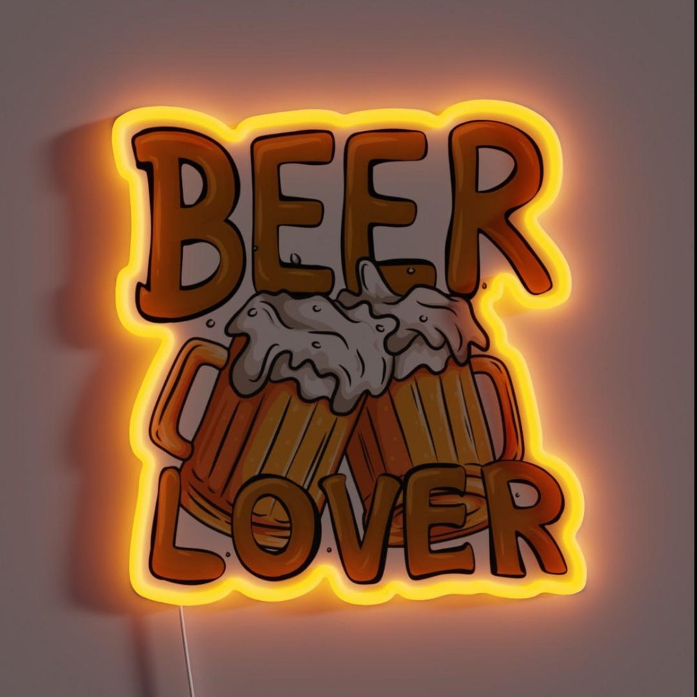 Beer Lover Rgb Led Neon Sign - Custom LED neon sign front view