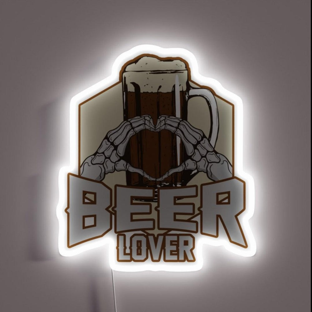 Beer Lover Rgb Led Neon Sign Bar Decor - Custom LED neon sign front view