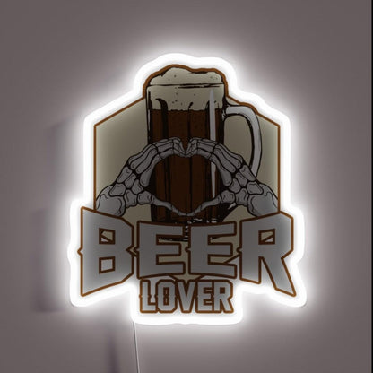 Beer Lover Rgb Led Neon Sign Bar Decor - Custom LED neon sign front view