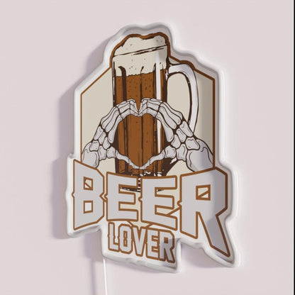 Beer Lover Rgb Led Neon Sign Bar Decor - Neon sign mounted on wall in room