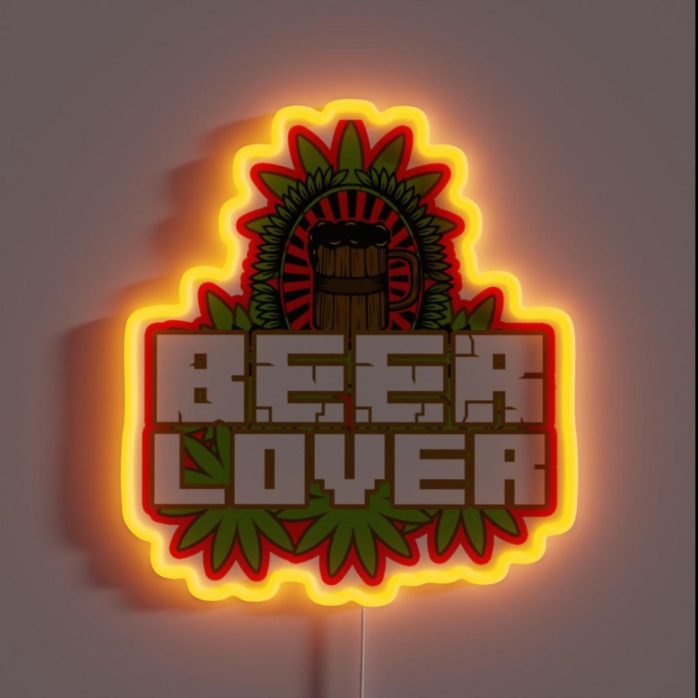 Beer Lover Rgb Led Neon Sign Bar Decors - Custom LED neon sign front view