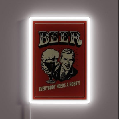 Beer Lover Rgb Led Neon Sign Restaurant Wall Art - Custom LED neon sign front view
