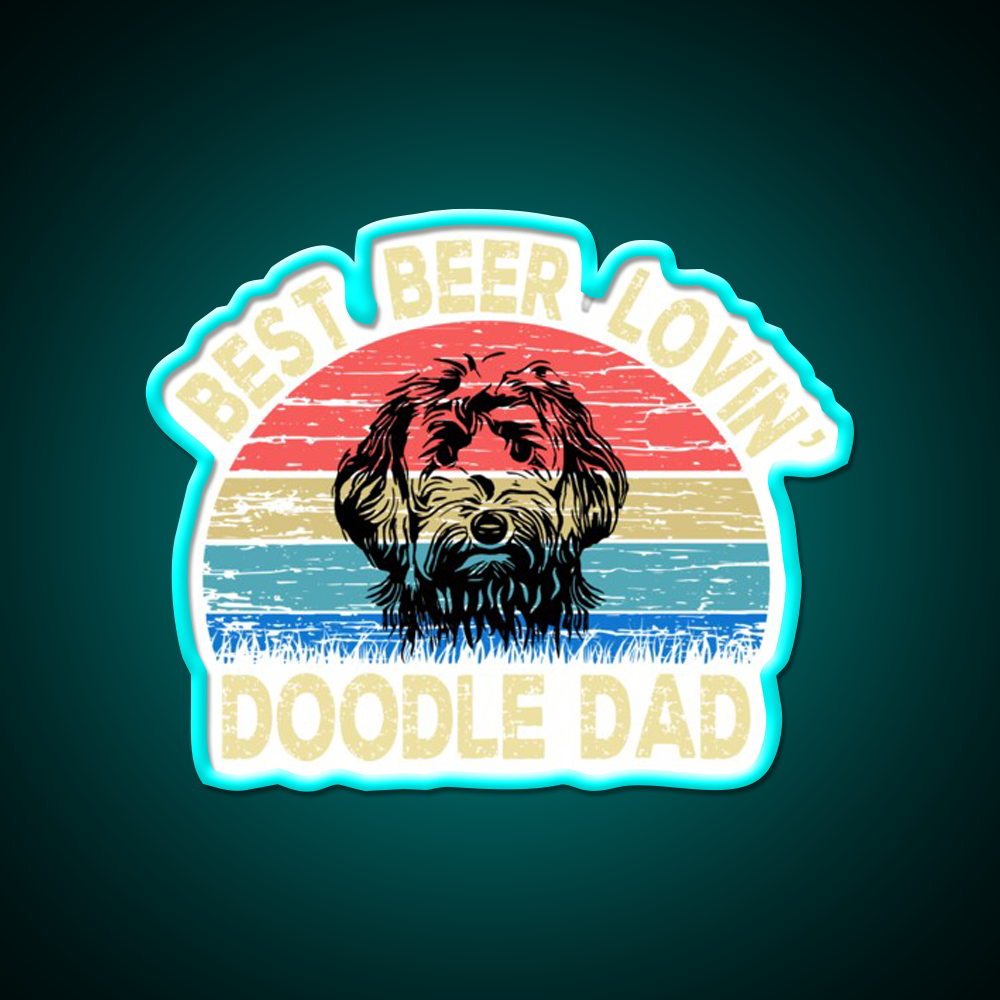 Beer Lovin Doodle Dad Design Beer Bar Decor Led Neon Sign Rgb Color - Size and dimension reference