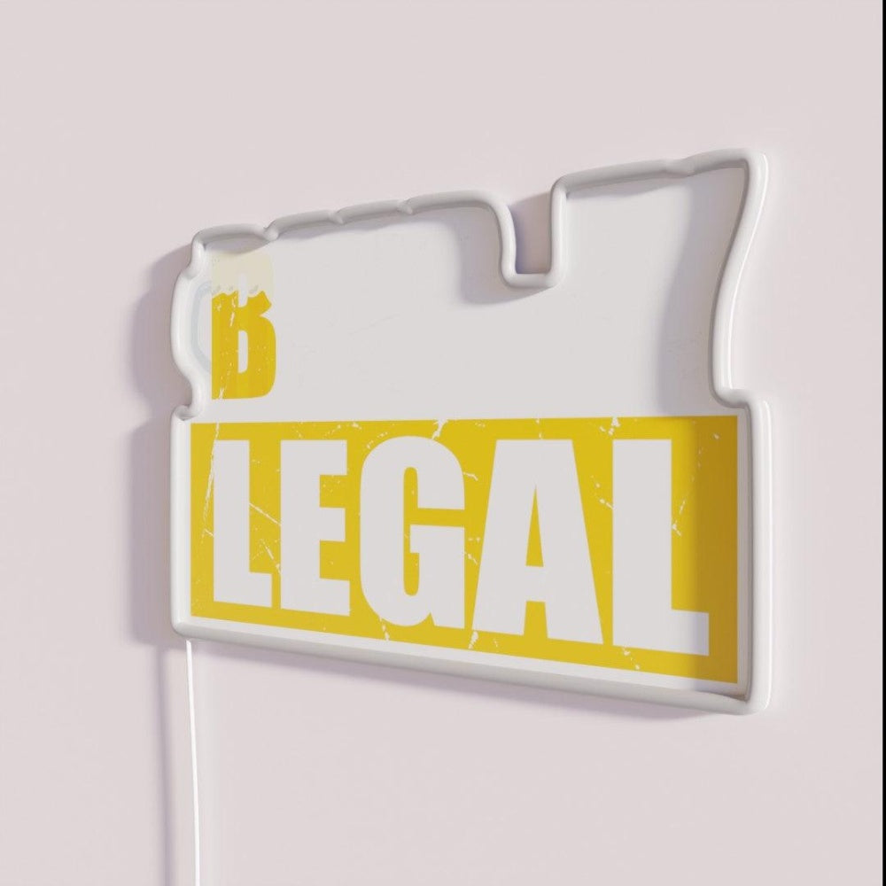 Beer Ly Legal Rgb Led Neon Sign - Neon sign mounted on wall in room