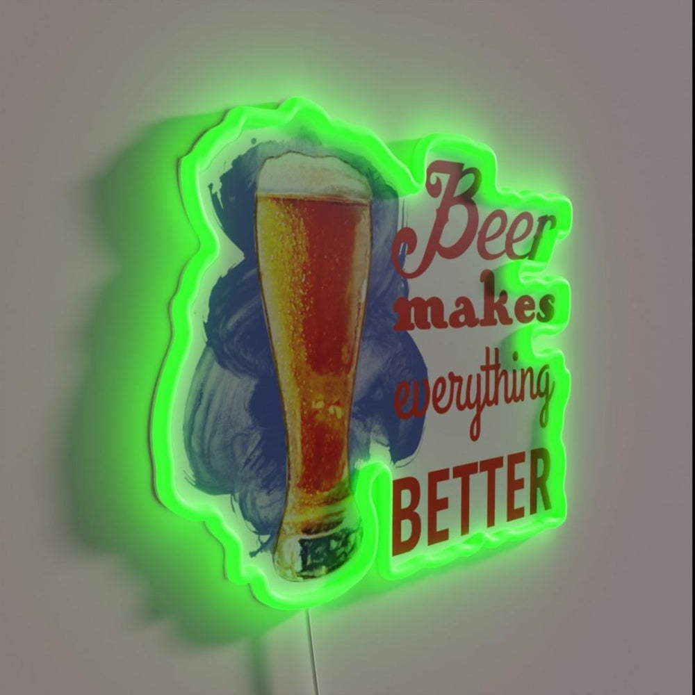 Beer Makes Everything Better Rgb Led Neon Sign - LED neon sign close-up detail
