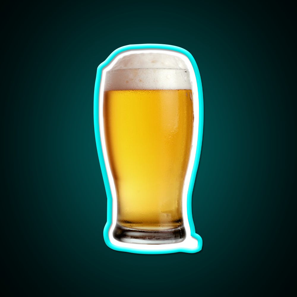 Beer Man Cave Bar Led Neon Sign Beer Cup Wall Art Rgb Color - Size and dimension reference