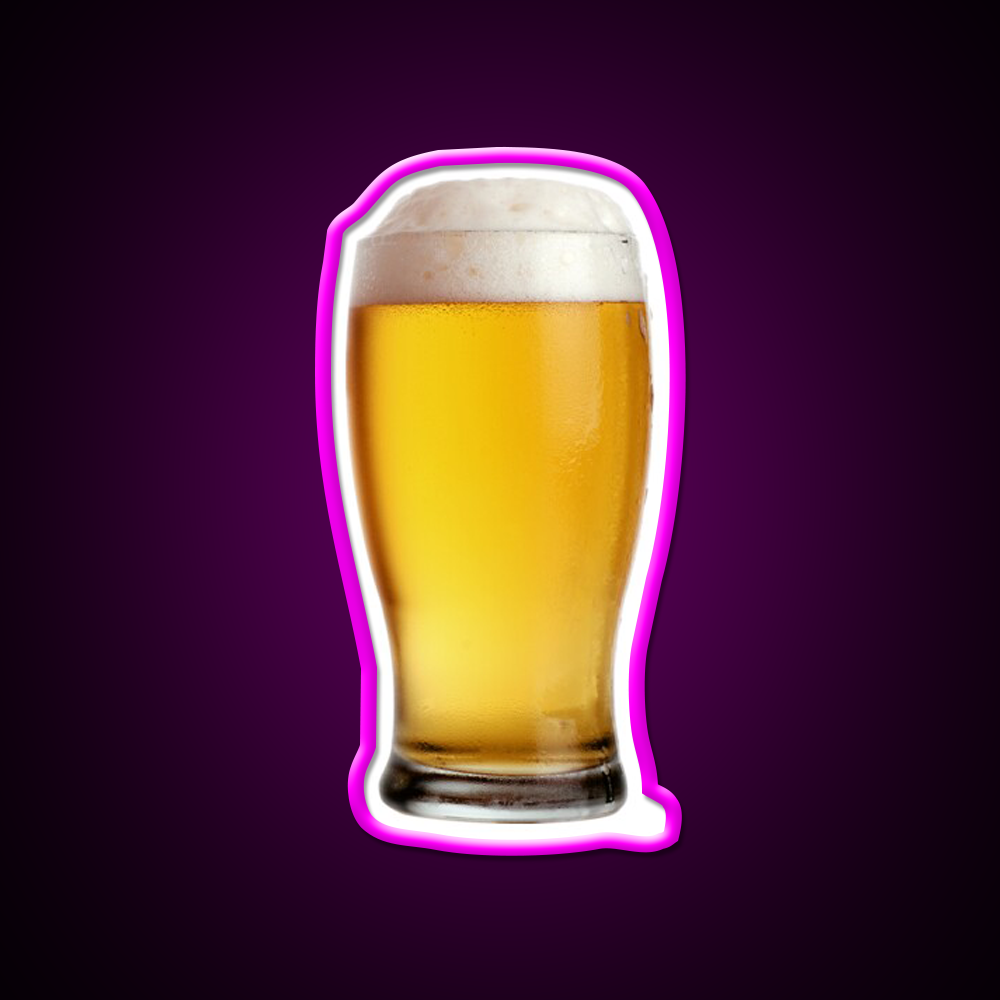 Beer Man Cave Bar Led Neon Sign Beer Cup Wall Art Rgb Color - Neon sign mounted on wall in room