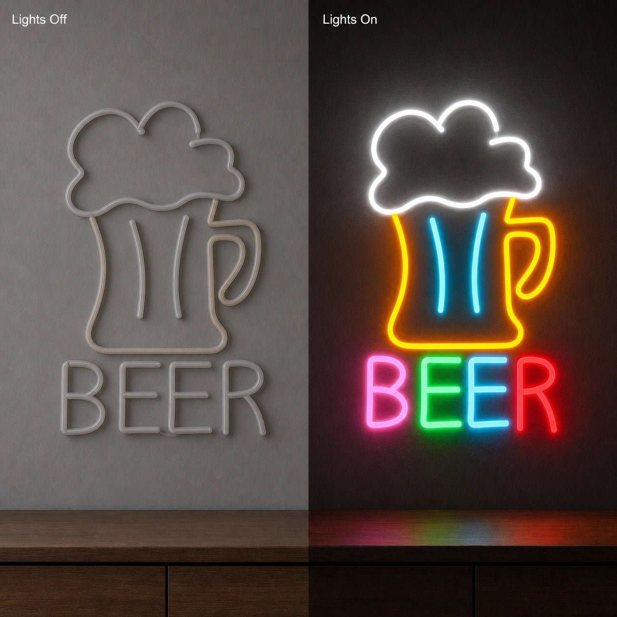 Beer Man Cave LED Neon Sign Garage Neon Sign - Shineneon