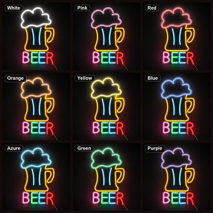 Beer Man Cave LED Neon Sign Home Bar Wall Decoration - Shineneon
