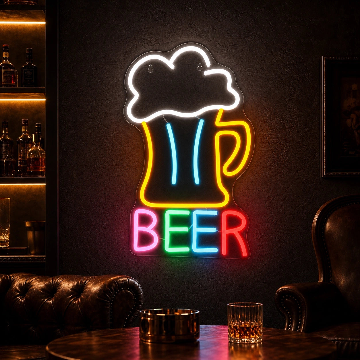 Beer Man Cave LED Neon Sign Home Garage Wall Decoration high-converting product image