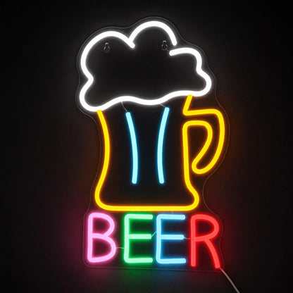 Beer Man Cave LED Neon Sign Home Garage Wall Decoration main product image
