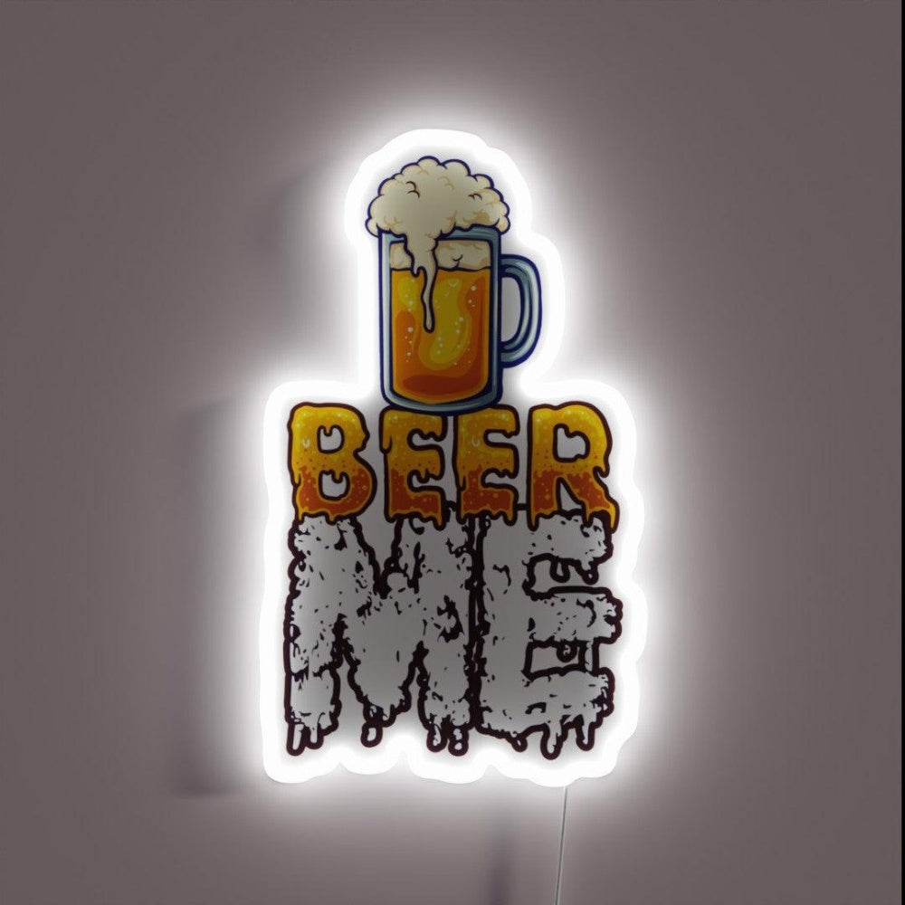 Beer Me Cold Glass Of Beer Rgb Led Neon Sign - Custom LED neon sign front view