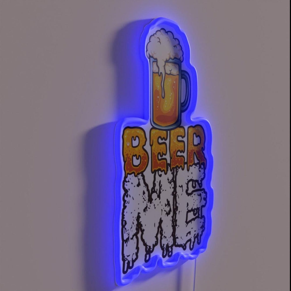 Beer Me Cold Glass Of Beer Rgb Led Neon Sign - LED neon sign close-up detail
